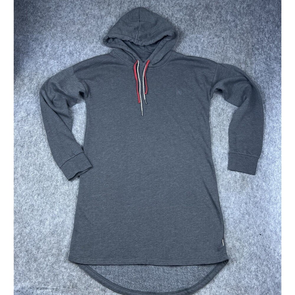 Element Skateboards Women's Hoodie Sweatshirt Dress Gray Long Sleeve Y2K Size M